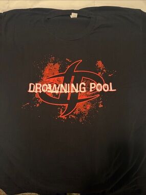 Tultex Black Tee with Red Drowning Pool Graphic